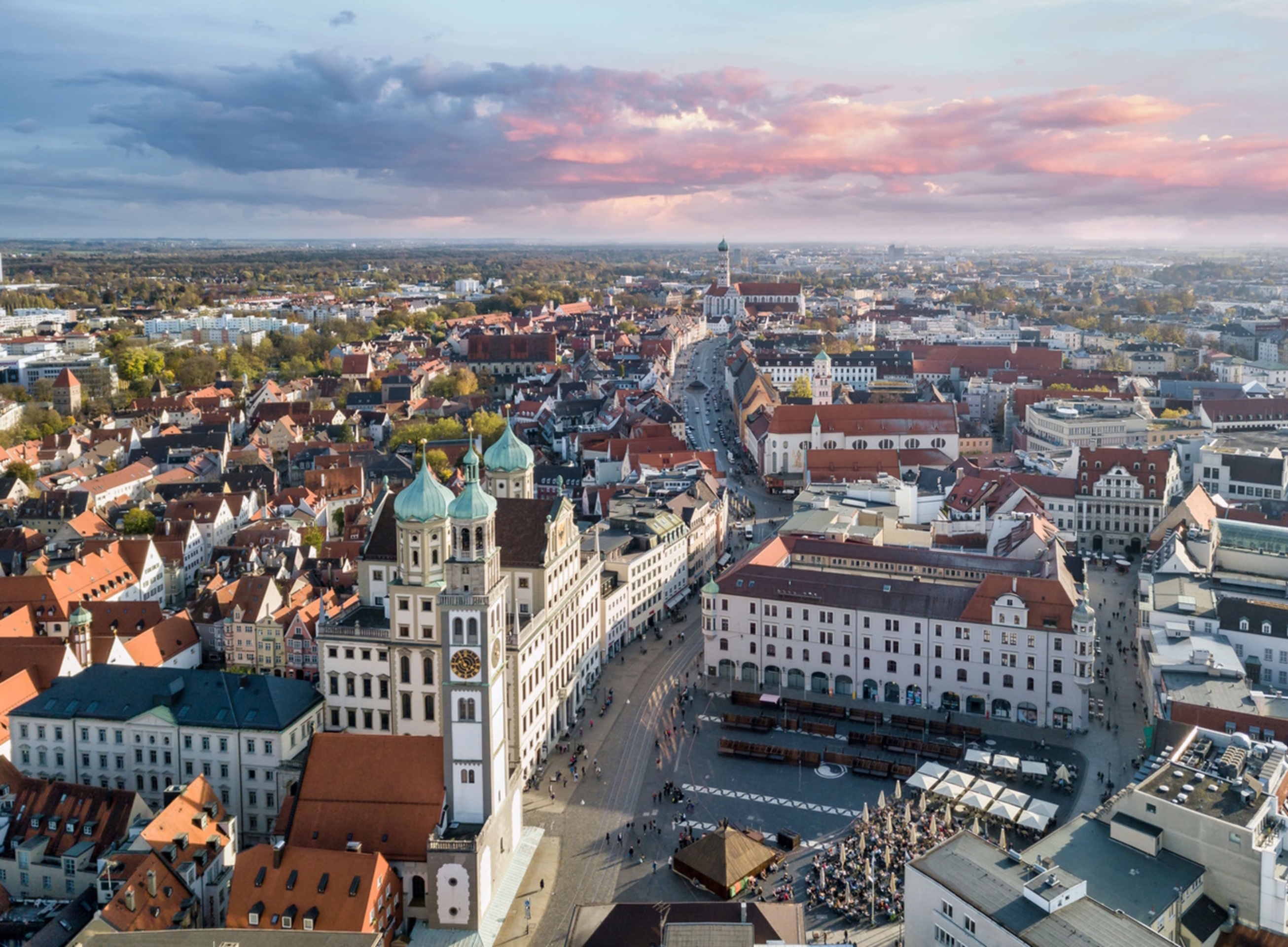 Panoramablick auf die Innenstadt von Augsburg