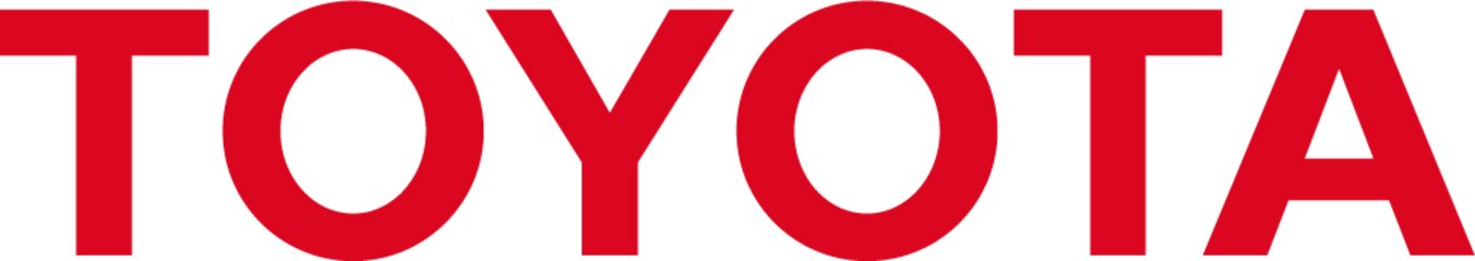 Logo der Firma Toyota Firmenname in roter Schrift