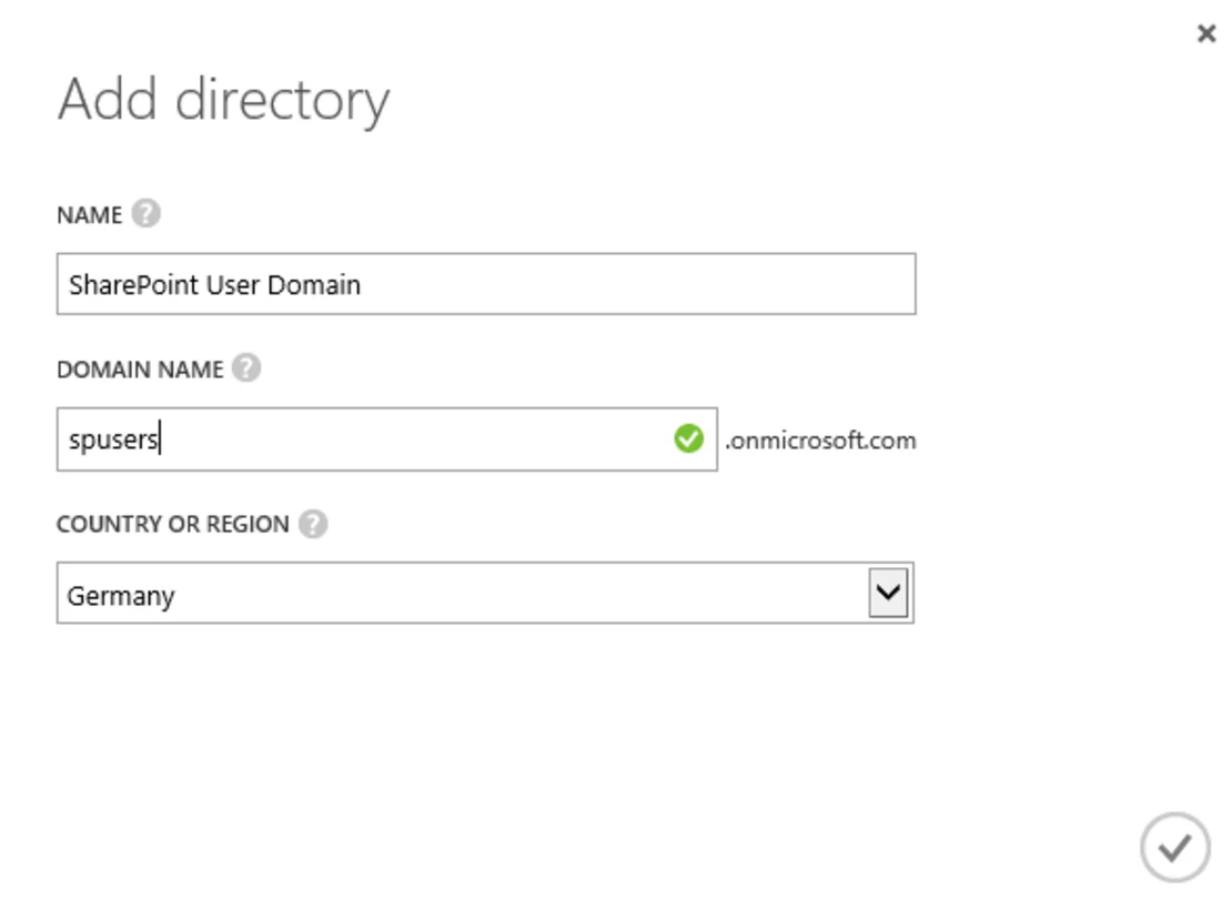 Screenshot Add directory ACS Dienstes auf Azure